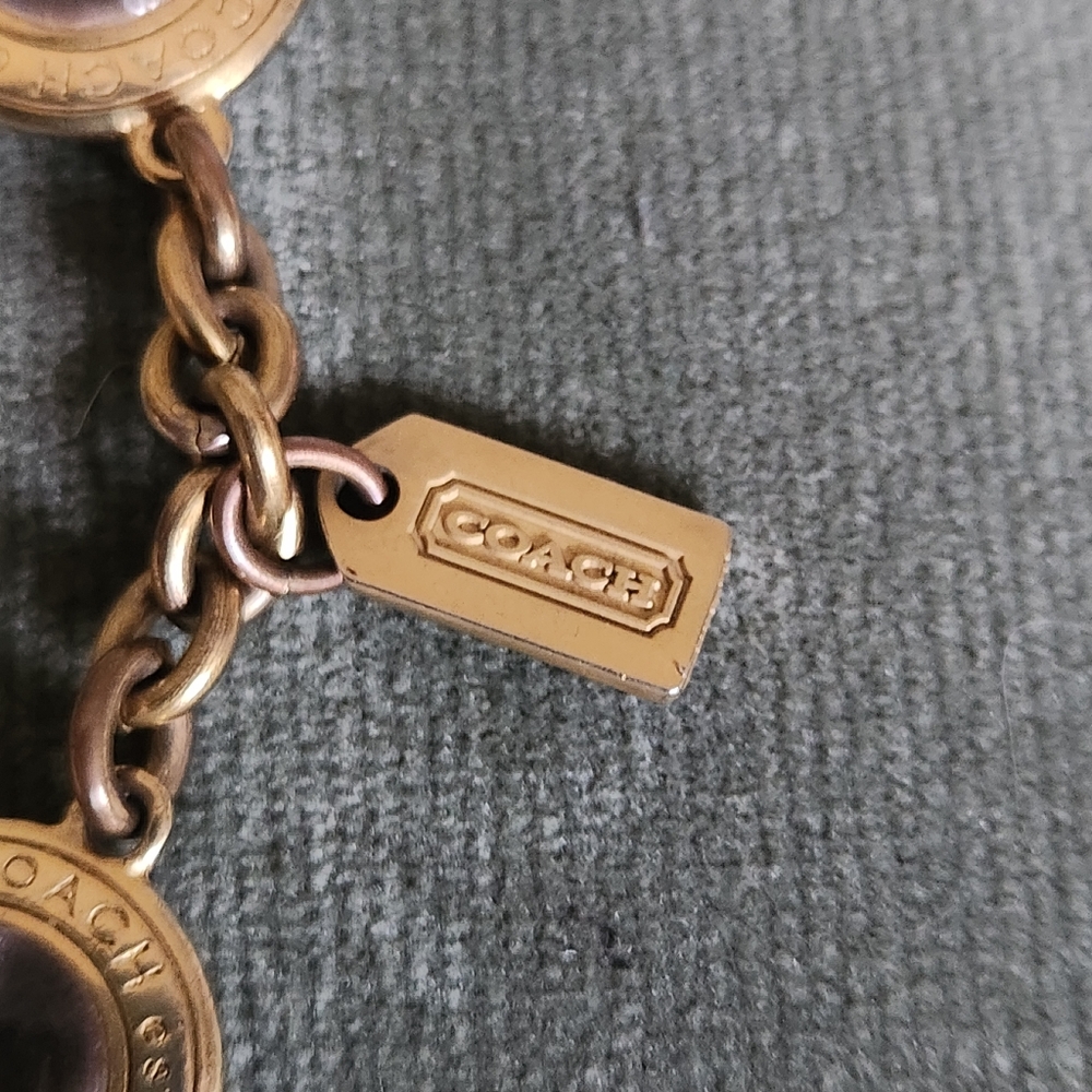 Vintage Rare Coach 1941 Pink Glass Snaphead Cabochon Necklace 🔥 - Picture 10 of 16